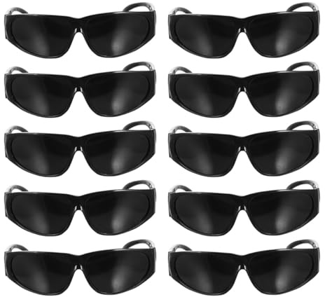 Alipis 10 Pares de Gafas de Soldadura Eléctricas Negras Protección Ocular Profesional Gafas de Seguridad Antivaho para Uso Industrial y Laboral