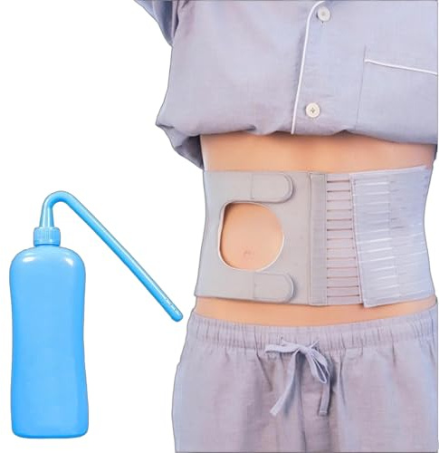 Stomiband för Män och Kvinnor, Justerbart Stomiband, Stomitillbehör för Kolostomi, Ileostomi, Postoperativ Buk(X-Large)