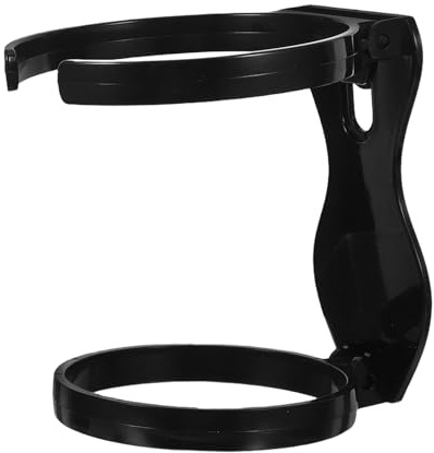 TOPBATHY Portavasos Plegable para Bolso de Mano Negro, Soporte Portátil Bolsa Perforada, Compatible Bebidas Grandes, Adecuado para Playa, Picnic y Actividades al Aire Libre