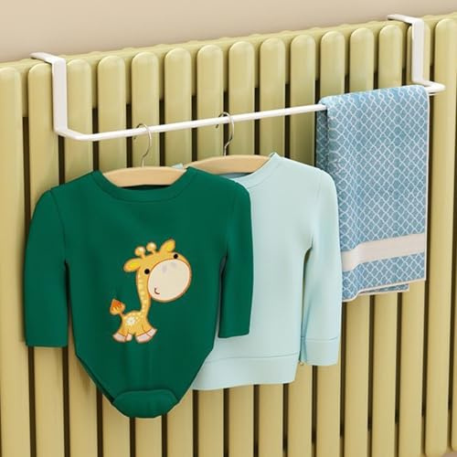 CNANRNANC Towel Rail Radiator, For Radiator Mounted Towel Rail Heating Rack, For Stable Support Of Wet Towels And Clothes, For Bathroom And Laundry(White)