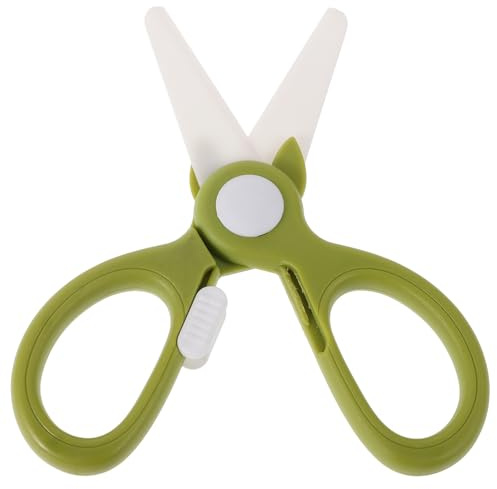 OSALADI Tijeras de Cerámica Pequeñas para Cortar Alimentos Complementarios, Portátiles y Ligeras, Herramienta Versátil para Carne, Verduras y Fideos, Cortador Seguro para Bebés en Cocina