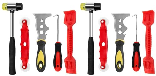 Buhdjfnke 2X Kit D'Outils de Vitrage, Pelle à Vitrage pour Déglacer les, Crochet de Retrait de Cannelures pour Fenêtres, Ensembles D'Outils à Main pour Portes