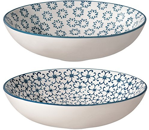 Bloomingville Kristina - Tazones para sopa (19 cm, cerámica, 2 unidades, 550 ml)