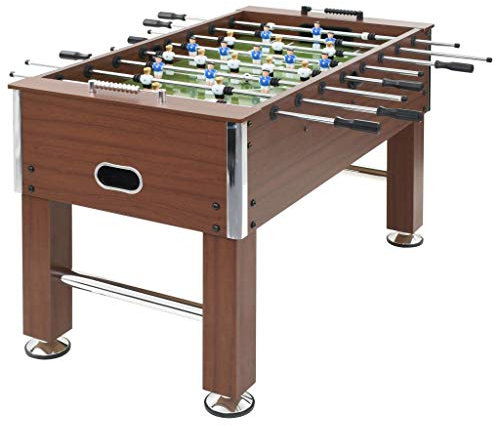 Festnight Kickertisch Spieletisch MDF und Stahl Tischkicker Tischfußball 140 x 74,5 x 87,5 cm Braun