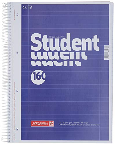 Brunnen 1067727 Notizblock / Collegeblock Student (A4, liniert Lineatur 27, 70 g/m², 160 Blatt) 5 Stück