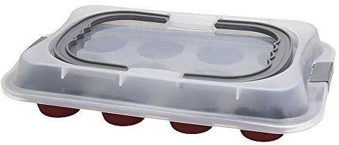 Tognana Sweet Cherry 12 Muffin Mould with Lid, Carbon Steel