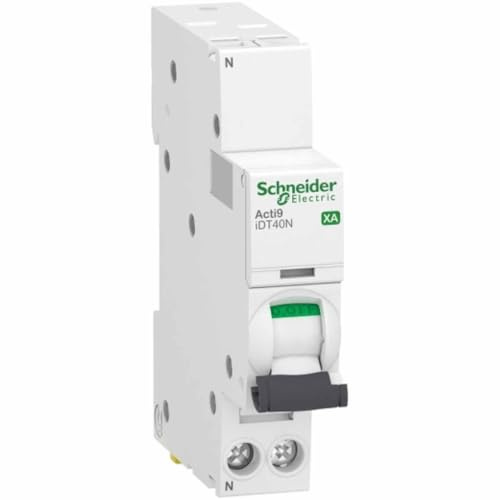 Schneider Electric - Acti9 iDT40 XA - disjoncteur modulaire - bornes auto - 1P+N - 20A - C - 6 kA - A9PA2620
