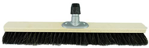 Novaliv Escoba de Pelo Natural 60 cm Sin Mango - Crin Negra, Suave y Fina - Grande para Habitación