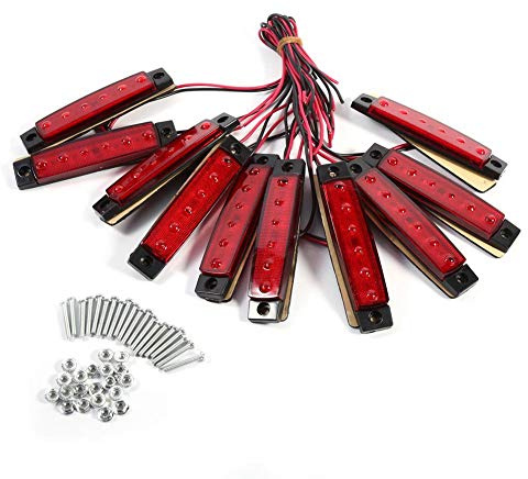 Luci Ingombro Camion 24V,Luci Di Posizione Laterali, Luce Di Posizione Laterale, 10 X 6 Led 24V Luci Di Posizione Laterali Rimorchio Indicatore Di Chiarezza Lampada Rettangolare Per Camion, Furgoni