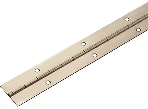 Gedotec Klavierband zum Schrauben | Türband gerollt Tür-Scharnier Metall vernickelt | 1200 x 25 mm | robustes Klappscharnier | silber massiv | Möbelscharnier gebohrt | 1 Stück - Stangenscharnier