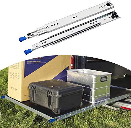 Schublade Schienen Schubladenauszüge Vollauszug 1200 Mm, Schubladenschienen Teleskopschienen Schwerlast, Tragkraft 120 KG Mit Lock-In/Out Einrastfunktion, Auszugschienen 1Paar,650mm(26inch)