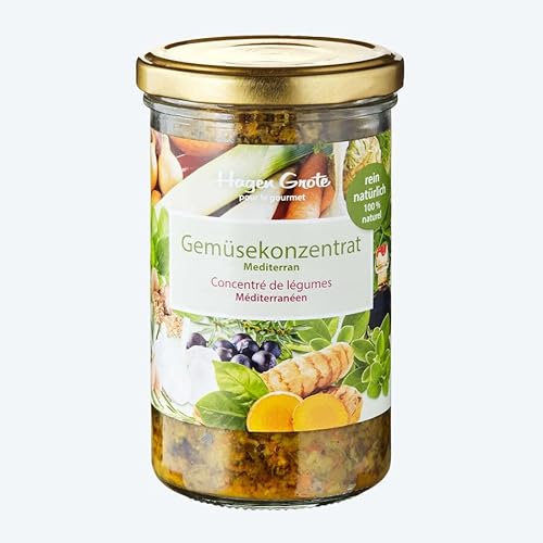 Hagen Grote Gemüsekonzentrat Mediterran, 1 x 250 g Glas, 100% natürliche Zutaten, vielfältig einsetzbar, voller Gemüsegeschmack, mit Balsamico und typisch italienischen Gewürzen