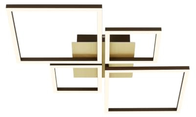 BRILONER Leuchten - Deckenlampe LED, Stufenweise Dimmbar, schwenkbare Deckenleuchte LED, Frame, goldfarbig-braun, 750x470x73 mm, 3128-017