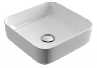 VBChome Waschbecken 38 x 38 Keramik Quadratisch Waschtisch Handwaschbecken Aufsatzwaschbecken Waschschale Gäste WC Modern Elegant Top Qualität