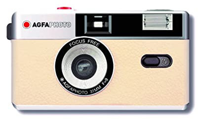 AgfaPhoto - Appareil Photo Analogique Réutilisable - Finition Beige Classique - Idéal pour Immortaliser des Moments Intemporels