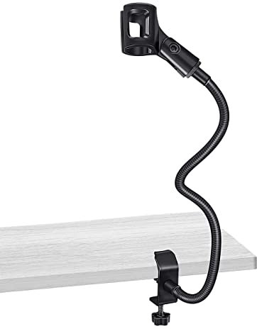 Josenidny Support de microphone flexible col de cygne Support de bureau Support de microphone Bras d'enregistrement pour réunion Lecture Podcast