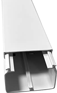 2 Metri Canalina Passacavi, 2 Scomparti 60X40mm, Completo di Coperchio, FAEG FG18309, Made In Italy