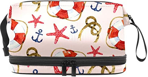 Large Capacity Travel Cosmetic Bag,Makeup Bag,Waterproof Makeup Bag Organizer, Rope & Lifebuoy