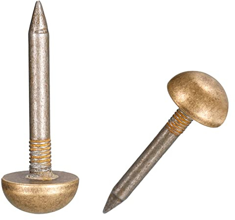 sourcing map 10Stk Polsternägel 3/8 Messing Möbelstifte Nägel Dekorativ Daumen Tack Druck Stifte für Möbel DIY Dekorativ Bronze