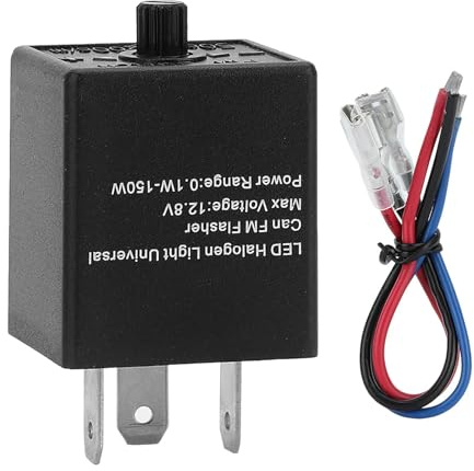 Relais de clignotant LED à 3 broches, 5,3x3x2,6cm/2,1x1,2x1 po Module de feux stroboscopiques d'urgence universels réglables pour automobile 12V 24V Moto voiture