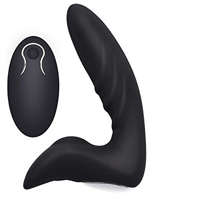 -Massaggiatóre Próstatico,Silicone Vibràtóre con 12 Modalità Di Vibrazione, Morbido Vibratǒri per Donna e Uomo Stimólazione Clitòridea e Puntó G Massaggiatóre Nero