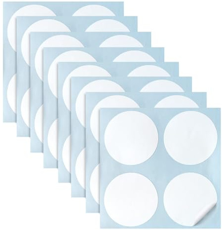 Förpackning med 32 st anti-kollisionsklistermärken för glas vinyl cirkulär fönsterdekal förhindrar stötar av människor och fåglar anti-chock självhäftande för genomskinligt glas (5,5 cm, vit)