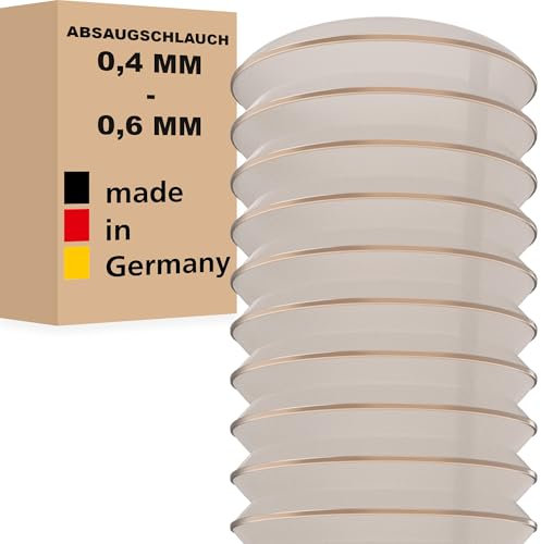 AWM Absaugschlauch PU transparent 0,4/0,6 mm Absauganlage Spiralschlauch schwer entflammbar Flexschlauch - Meterware (25 mm, Wandstärke: 0,4 mm)