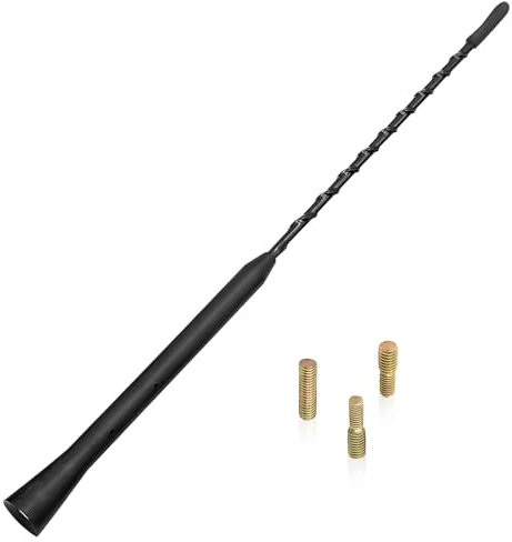 Autoantenne 28 cm, Auto Antenne, 3 Adaptergewinden, Autoantenne AM FM, Universell kompatibel für und viele andere Fahrzeugmodelle mit M4, M5 oder M6 Antennenanschluss