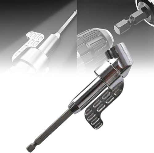 Hikaka Moyeu de vis pour outil d'angle avec embout de tournevis courbé multifonction, adaptateur de fixation d'extension de perceuse pour tourneuse électrique, pour tourneuse et perceuse (Longue)