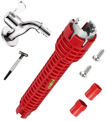 Wvapzwr 8 in 1 Wasserhahn und Waschbecken Installer, Multifunktionaler Spülenschlüssel, Spülbeckenreparatur Entfernung Klempner Werkzeuge, Sanitärwerkzeug für Badezimmer, Küche, Waschbecken, Toilette
