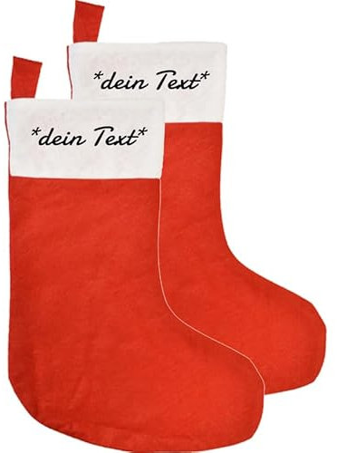 Chaussettes de Noël personnalisées, chaussettes de Saint-Nicolas, chaussettes de Noël – Cadeaux personnalisés avec charme festif pour Noël ou Saint-Nicolas, 35 cm de long., 1 chaussette de Noël, M