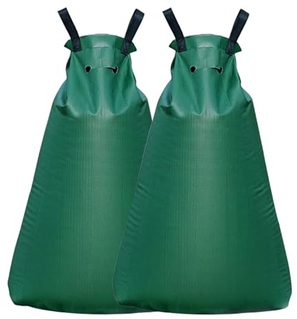 PTJJXA Baumbewässerungssack, 75 Liter Wassersack für Bäume, 2 Stück Bewässerungssack, Wassersack für Bäume mit langsamer Abgabe für Kleine und Große Bäume