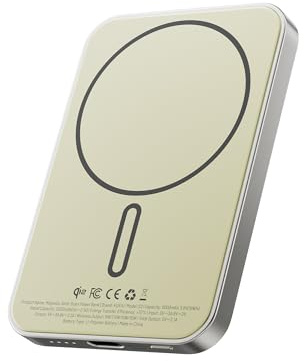 KU XIU 2025 État Solide Batterie Externe pour Magsafe, Qi2 15W Powerbank Magnétique, Ultra-Fin 0.39 Chargeur Externe pour iPhone 16/15/14/13 Série, Chargeur Induction sans Fil Rapide 5000 mAh-Titane