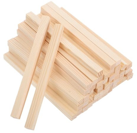 TOPBATHY 50stücke Kleine Quadratische Holzstäbe Aus Massivem Holz Bastelbedarf Unbehandelte Holzstäbe Für Heimwerkerprojekte Zu Hause