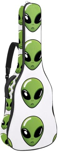 KengjuTesu 43 Zoll Akustikgitarre Softcase mit Rucksackgurt und 2 Taschen Regenbogen Wolken, keine Polsterung Rucksack Wasserdicht Oxford Tuch Bassgitarre Gigbag für Konzertgitarre, Mehrfarbig 10