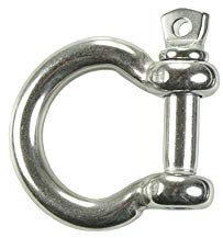 10x KAMERO Edelstahl Schäkel 3mm, V4A, Geschweift, für Seile und Ketten, Korrosionsbeständig