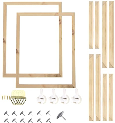 ENLAYER 2PCS 30 * 40CM Wooden Frame DIY Picture Frames Art Suitable for Home Decor Painting Digital Diamond Drawing Paintings, 11.8x15.7 picture frames for wall (2PCS-30 * 40CM)