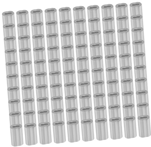HEALLILY 100 manicotti a crimpare in alluminio per raccordi per funi metalliche, anelli di crimpatura per sartiame e trasporto di robusti morsetti in alluminio per pesca e uso nuziale
