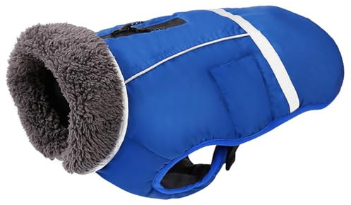 Winddichte Hunde-Winterweste, leicht, für kaltes Wetter, robuster Mantel für kaltes Wetter, schützender Fleece-Rollkragenjacken