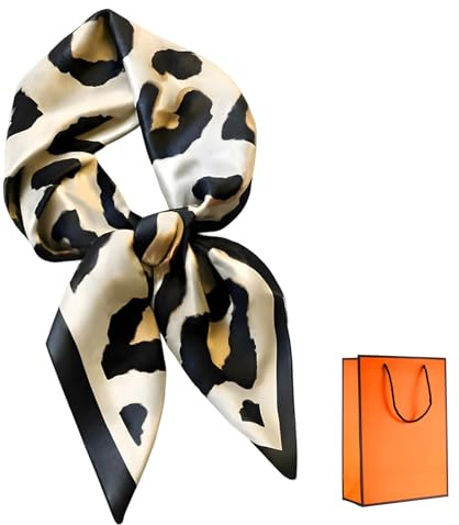 GakQll Seidentuch Damen, 1 Stück Halstuch Damen Seide Mit 1 Stück Handtasche, Elegantes Accessoire für Haare und Outfits, Inklusive Geschenktasche, 70 cm Länge