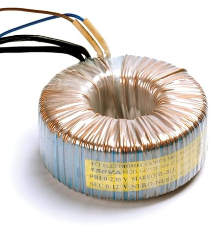 Transformador toroidal 150 VA modelo 147190 150 W halógeno transformador electrónico transformador de 230 V 12 V T transformador toroidal regulable, color azul