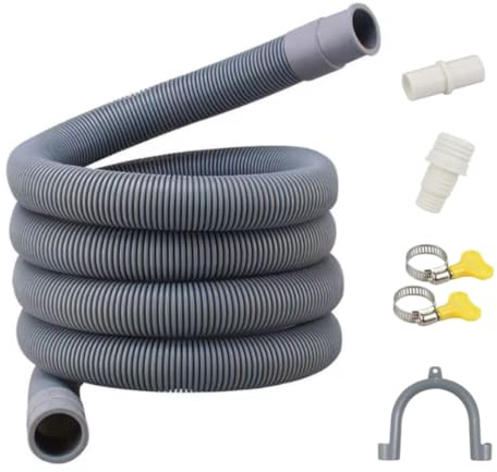 Universal Drain Hose Adapter Kit for Washing Machine & Dishwasher Includes Connector, Clip, Clamp 4M Extension Pipe for Washer Outlet