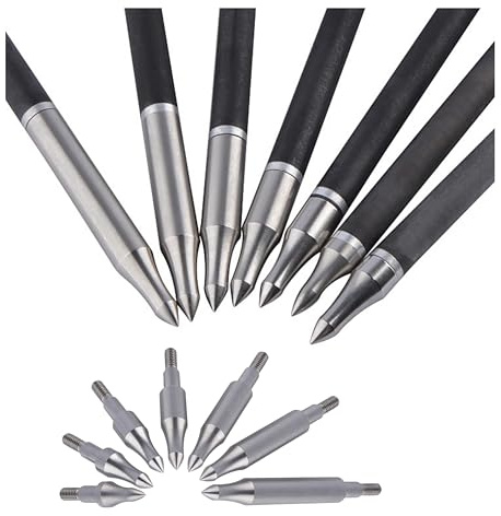 PYMUST 12pcs Pointes de flèches 75/100 / 125/150 / 200/250 / 300 Pointe de flèche de Grain Arc composé recourbé tir à l'arc Chasse tir à l'arc Pointe Cible