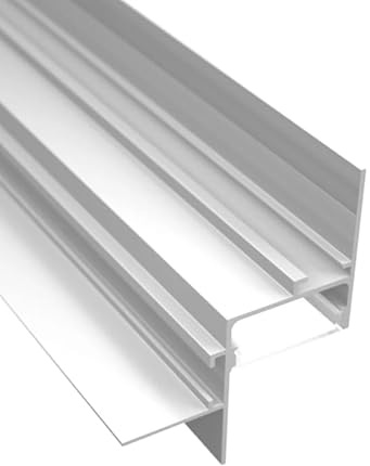 ledomec ALU Profil 2m Leiste SCHATTENFUGE in weiß Schiene Rigips für Led Streifen (2m Profil inkl. Abdeckung Matt)