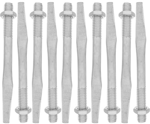 Gadpiparty Chiodi da Muro in Ferro M8 X 10 CM per Tubi 20 Pezzi Elementi di Fissaggio per Impieghi Gravosi Supporti Metallici per Installazione Sicura Tubi a Parete in Edilizia