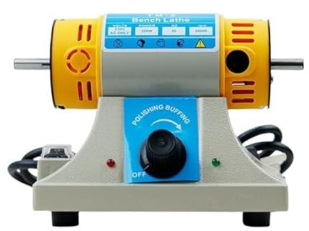 Lucidatrice for pietre preziose, tornio da banco 350 W for la lavorazione del legno fai-da-te e lucidatura di gioielli, TM 2