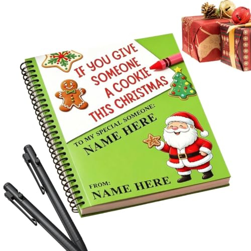 Jul -själv kortbok Spiralalbum för välsignelser och meddelanden | Julklappskort pysselbok för strumppåfyllare, familjefest, vänsamlingar, studenter, klasskamrater, , kontor, skola