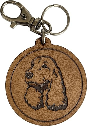 Etabeta Artigiano Toscano Porte-clés pour chien gravé en cuir véritable fabriqué en Italie