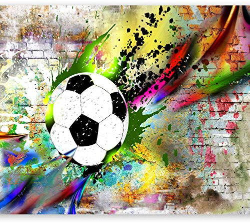 murando Fotomurales Fútbol 200x140 cm XXL Papel pintado tejido no tejido Decoración de Pared decorativos Murales moderna de Diseno Fotográfico Ninos Deporte Ladrillo i-C-0095-a-a