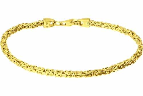 FILANGO 925er Silber Königsarmband rhodiniert/vergoldet - Goldfarben, Silberfarben